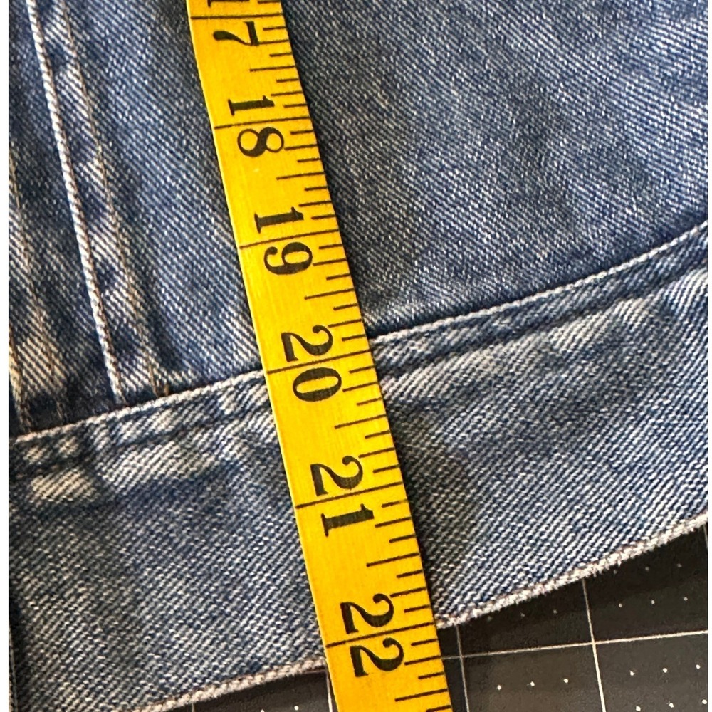 Lauren Jeans Co Ralph Lauren Denim Jacket L Blue Good Bird Patch Zipper Pockets - Picture 15 of 16
